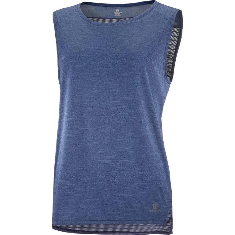 Tank Top Salomon Outline Summer Mujer Azul Marino | MX IBMS836